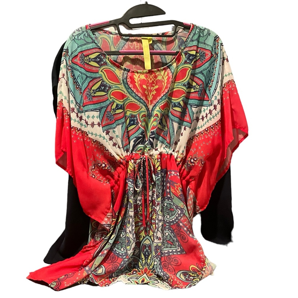 RARE Green Dragon Caftan Style Tunic Top - Picture 6 of 13